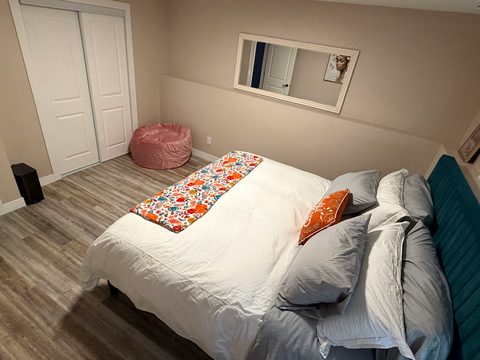 A closet for your things, so the suitcase never takes over the room